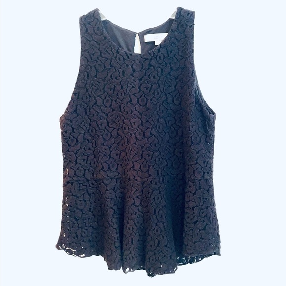LOFT Tops - 2/$30 Loft - Black Sleeveless Blouse with Peplum Hem Size Small